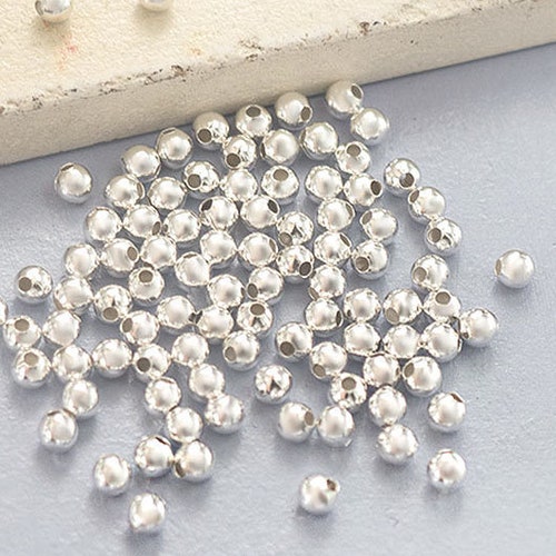 30 of 925 Sterling Silver Seed Beads 4 Mm. th0564 Etsy