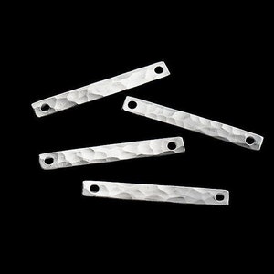 4 di maglie a barra martellate in argento sterling 925, connettori 3 x 21 mm. :tk0290