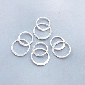 4 von 925 Sterling Silber Doppel Kreis Ringe Charms, Links, Verbinder 10 mm. & 12mm.  :tk0293
