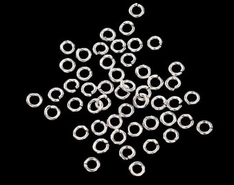 50 of 925 Sterling Silver Opened Jump Rings 3.5 mm. :th1654