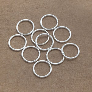 10 of 925 Sterling Silver Closed Jump Rings 1x10mm. :th2034