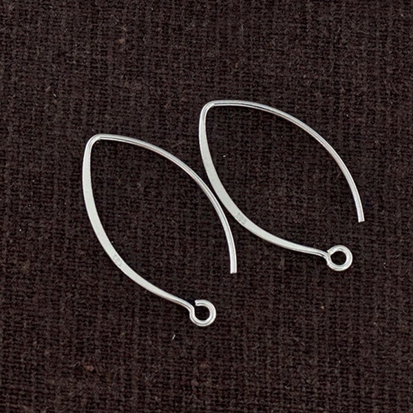 6 Paar Ohrhaken aus 925er Sterlingsilber, 10 x 23 mm, 21 AWG: th1039