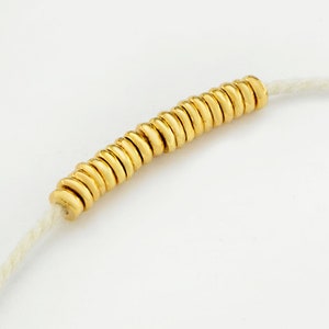 20 of  Karen hill tribe Silver Gold  Vermeil Style Plain Disc Beads 3.8x1 mm.  :vm1445