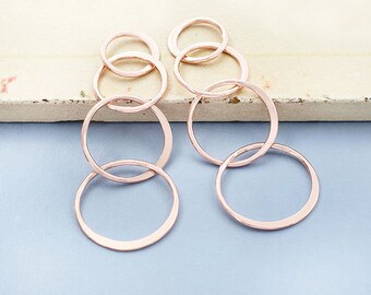 2 of 925 Sterling Silver Rose Gold Vermeil Style Twisted Closed Circle Rings pg1079 Connectors 20x1mm