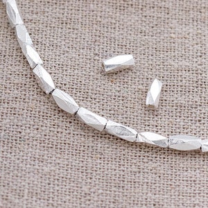 20 of Karen Hill Tribe Silver Faceted Oval Beads 2.5x5.5mm. :ka4472