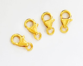5x 5mm 18ct Gold Plated Sterling Silver Bolt Clasps Open Link