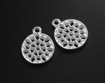 925 Sterling Silver 2 Filigree Disc  Charms 17mm.