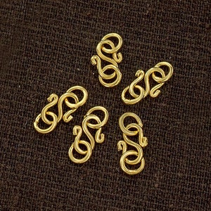 5 of Karen hill tribe Silver Gold Vermeil Style Clasps 9.5 mm.  :vm1280