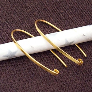 2 pairs of 925 Sterling Silver Gold Vermeil Style Earwires 14x25 mm. :vm0857