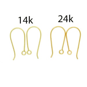 2 pairs of 925 Sterling Silver Gold Vermeil Style Earwires 11x19 mm. :vm1054 image 2