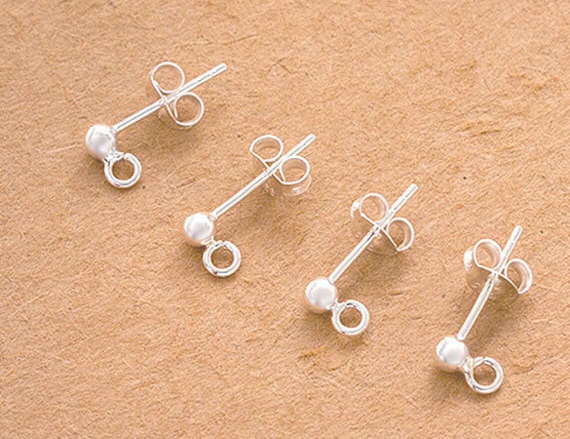 4 Pairs of 925 Sterling Silver Post Stud Earrings Findings Etsy Sweden