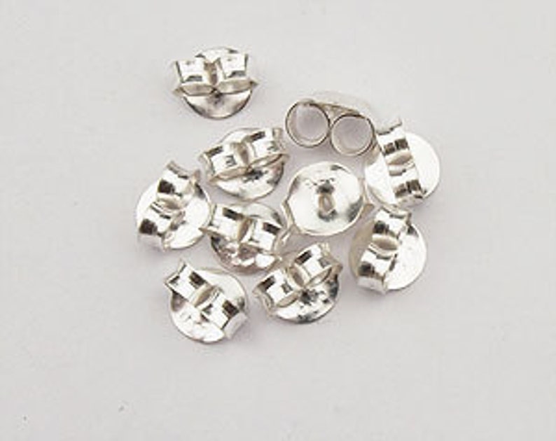 10 pairs of 925 Sterling Silver Butterfly Earring Backs Findings. :th1732 image 2