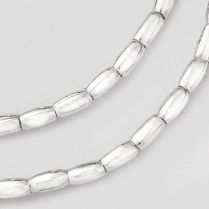 60 of Karen Hill Tribe Silver Wheat Beads 2.3x3.5 mm. 9"   :ka1928