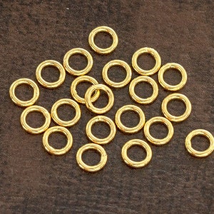 30 of 925 Sterling Silver Gold Vermeil Style Closed Jump Rings 5x1 mm. :vm1352