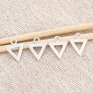 4 of 925 Sterling Silver Brushed Triangle  Charms 8.5x7.5 mm.  :tk0164