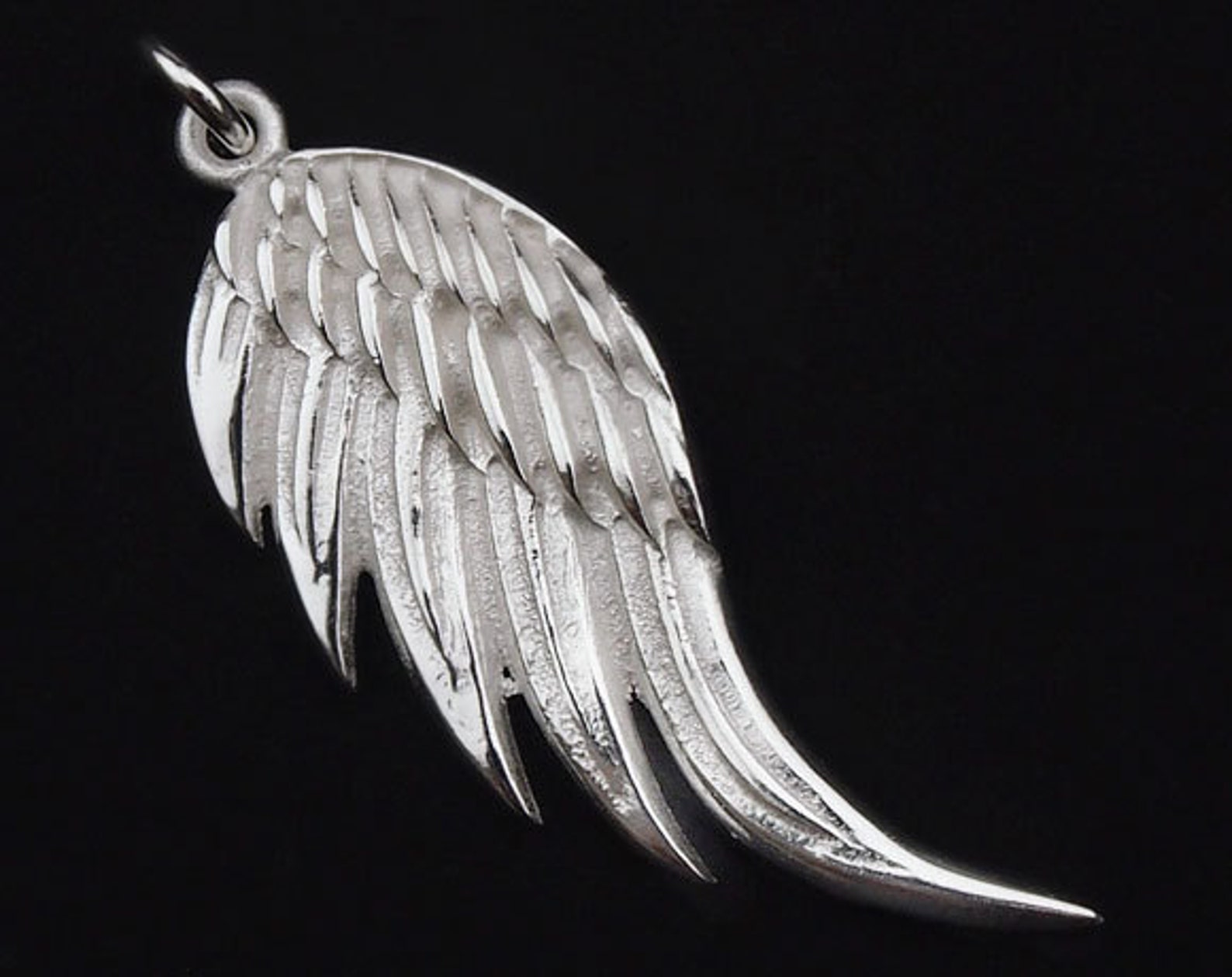1 de 925 Sterling Silver Angel Wing Pendant 14x34mm. 1742 Etsy
