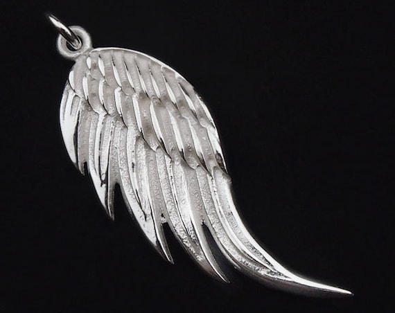 1 of 925 Sterling Silver Angel Wing Pendant 14x34mm. :th1742 - Etsy