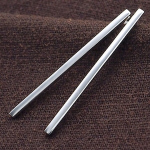 1 pair of 925 Sterling Silver Rectangle Stick Stud Earrings 2x40mm., Polish finish.  :er0940