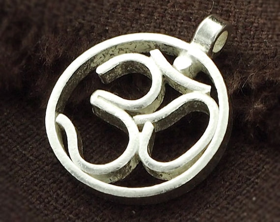 1 of Karen Hill Tribe Silver Ohm Pendant 19 Mm. :ka3869 - Etsy