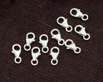 10 of 925 Sterling Silver Lobster Clasps 4x7 mm. :th1046