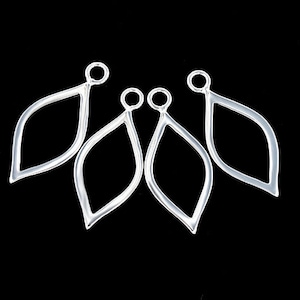 4 of 925 Sterling Silver Marquise Drop Charms 9x18mm. :tk0154