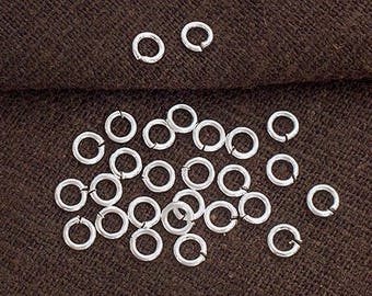 50 of 925 Sterling Silver Opened Jump Rings 3.9 mm.#20 AWG wire  :th0818