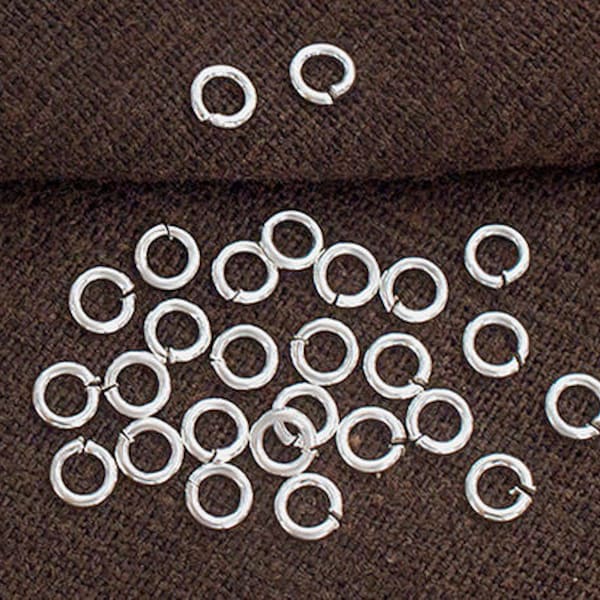 50 of 925 Sterling Silver Opened Jump Rings 3.9 mm.#20 AWG wire  :th0818