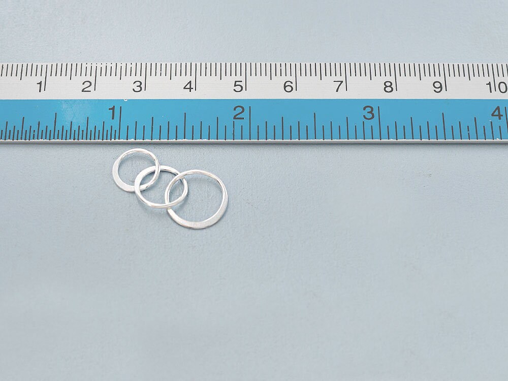 4 of 925 Sterling Silver Three-link Circle Rings Charms 4 of 925 Sterling Silver Three-link Circle Rings Charms