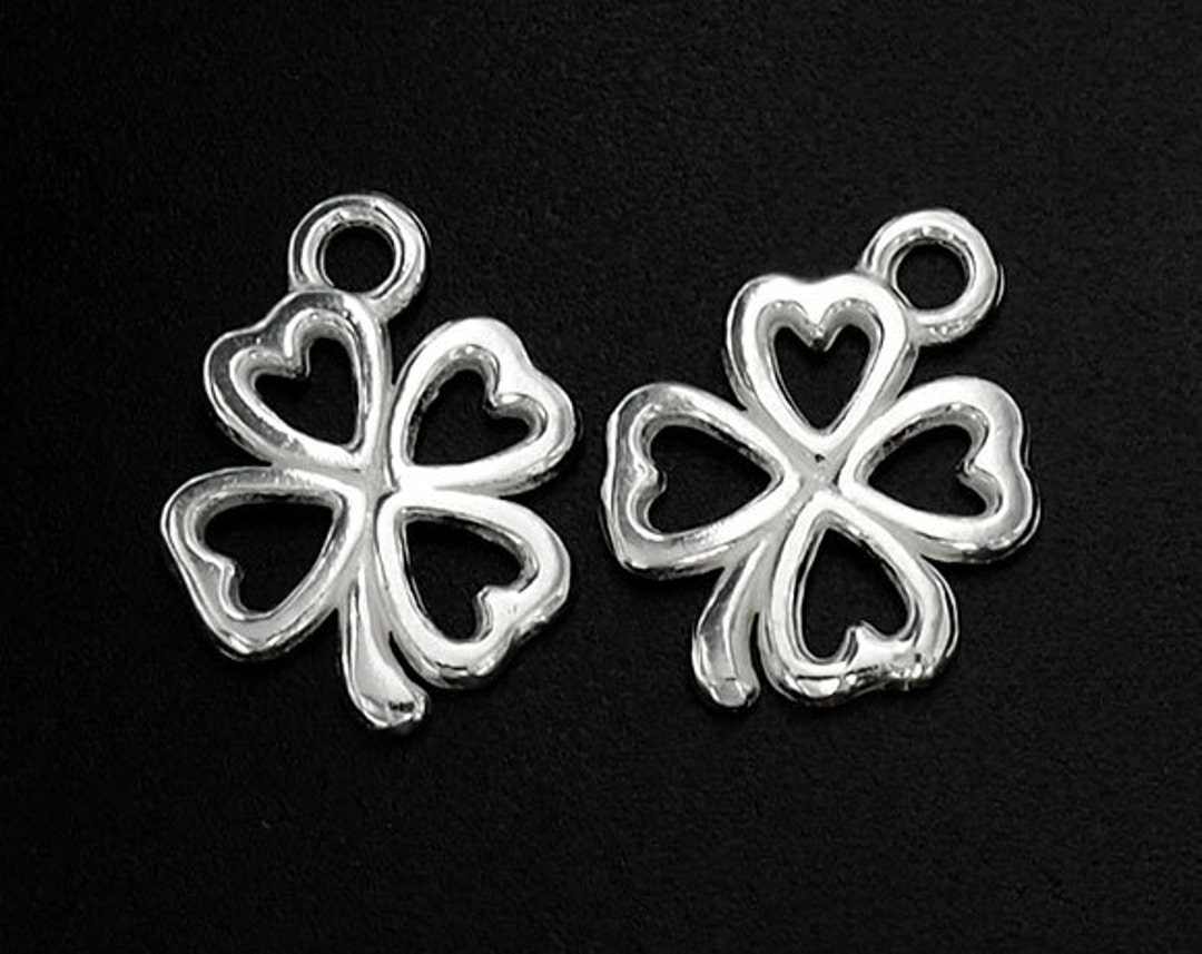 ☆*JAM CLOVER☆*。 10pcs 8x12mm 14k Gold Plated Brass Zircon Hollow Out Clover