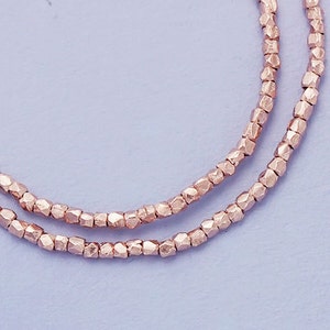 160 of Karen hill tribe Rose Gold Vermeil Style Faceted Beads 1.2mm. 8.5 inches , Tiny Beads :pg0009m