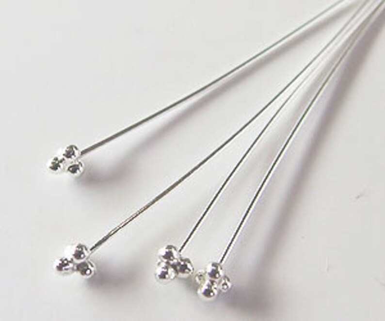 20 of 925 Sterling Silver Head Pins 50 Mm. 25 AWG th1993 Etsy