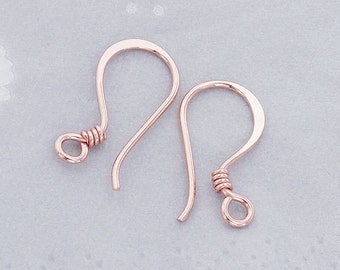 2 pairs of Karen hill tribe Rose Gold Vermeil Style Earwires 8x17mm.#20. :pg0216