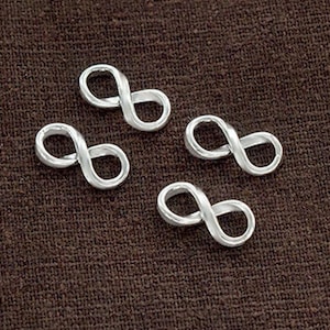 4 of 925 Sterling Silver  Infinity Links  7x14mm. :tk0210