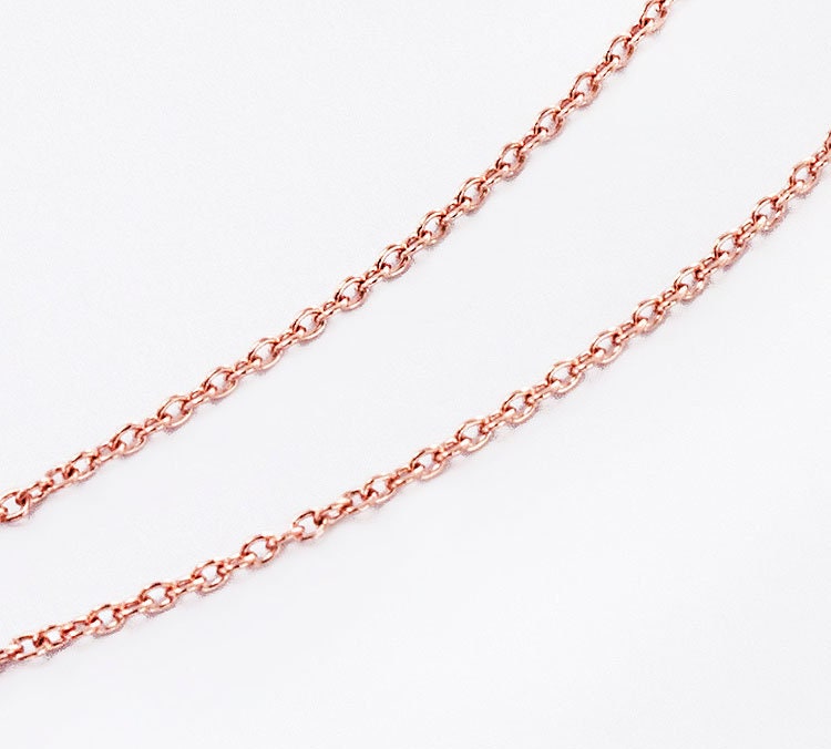 50 Inches of 925 Sterling Silver Rose Gold Vermeil Style Cable | Etsy