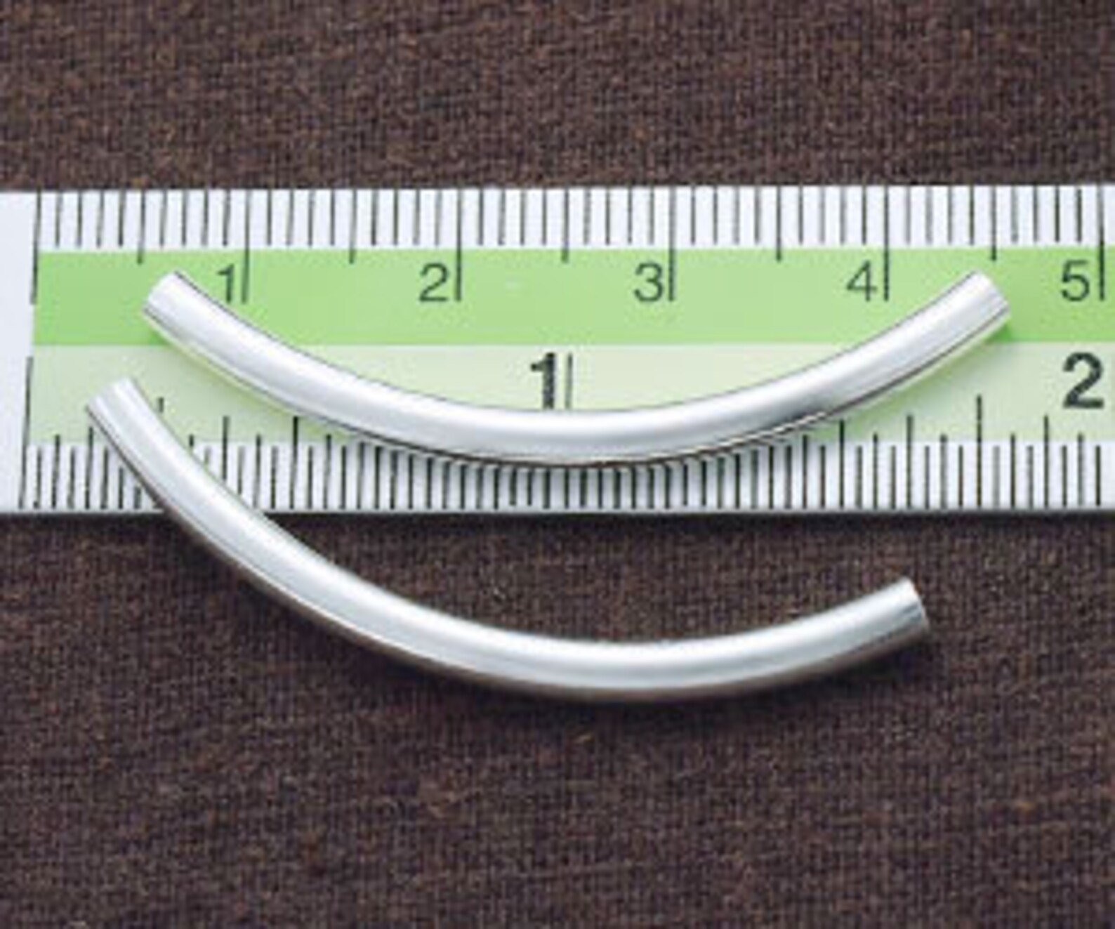 4 of 925 Sterling Silver Long Curved Tube Beads 3x40 Mm. Etsy
