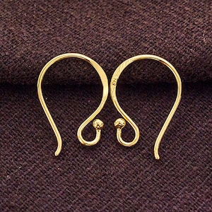 2 pairs of Sterling Silver Gold Vermeil Style Earwires 17mm.#20.
