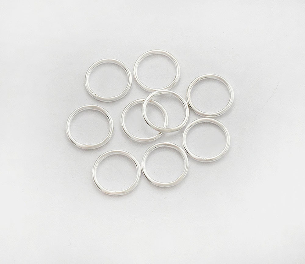 10 of 925 Sterling Silver Closed Jump Rings 1x10mm. :th2034 - Etsy