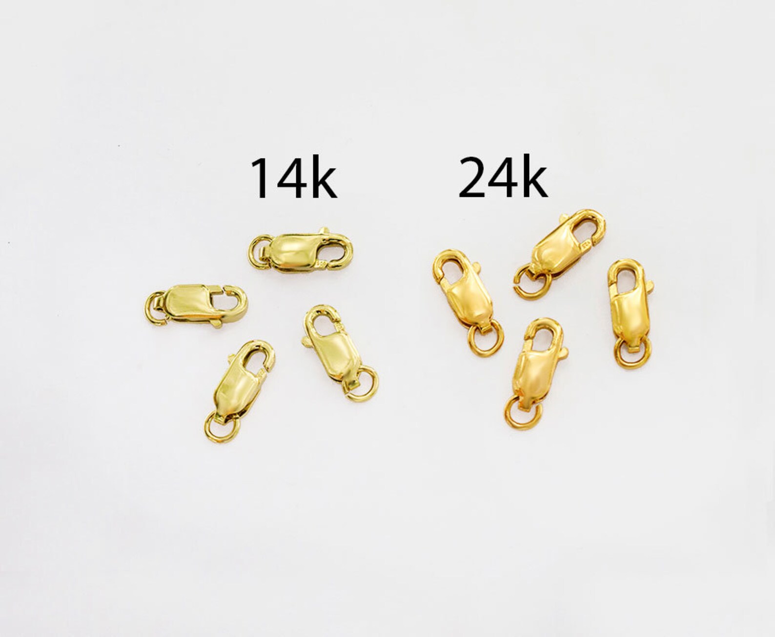 4 of 925 Sterling Silver Gold Vermeil Style Lobster Clasps 10 Etsy