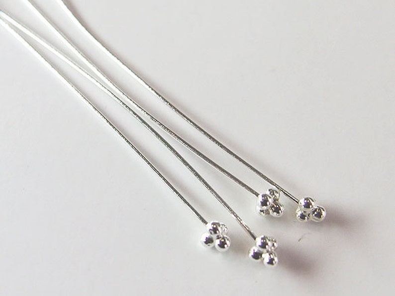 20 of 925 Sterling Silver Head Pins 50 Mm. 25 AWG th1993 Etsy