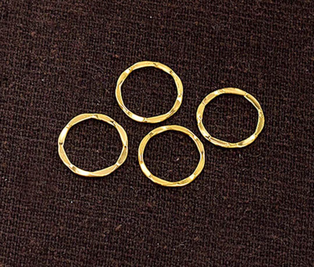 4 of 925 Sterling Silver Gold Vermeil Style Hammered Circle Closed ...