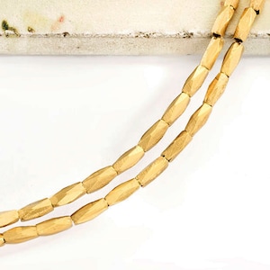 50 of Karen hill tribe Gold Vermeil Style Faceted Beads 1.5x4.3 mm. 8.5 inches :vm1379
