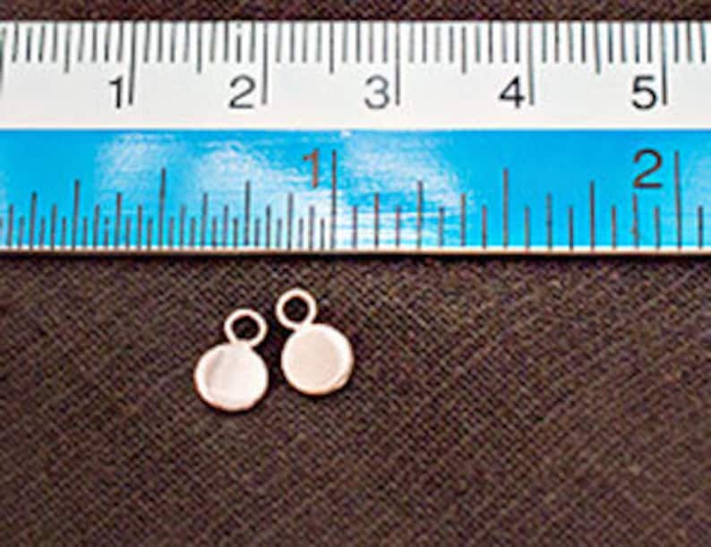 pg0206 Polish Finished 2 of 925 Sterling Silver Rose Gold  Vermeil Style Round Disc Tag Charms 10 mm