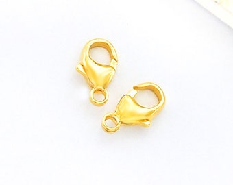 2 of 925 Sterling Silver Gold Vermeil Style Pear Lobster Clasps 6x11mm.  :vm0860