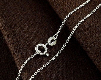 Collana a catena sottile in argento sterling 925, lunga 45 cm (18 pollici), con maglie da 1x1,5 mm. Catena delicata: th2352-18