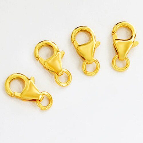 4 of 925 Sterling Silver Gold Vermeil Style Lobster Clasps 10 Etsy