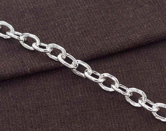 7 Inches of Karen Hill Tribe Silver Hammered Oval Opened