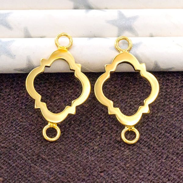 2 eslabones colgantes estilo marroquí de plata de ley 925 vermeil, conectores de 11 x 15 mm. :vm0921