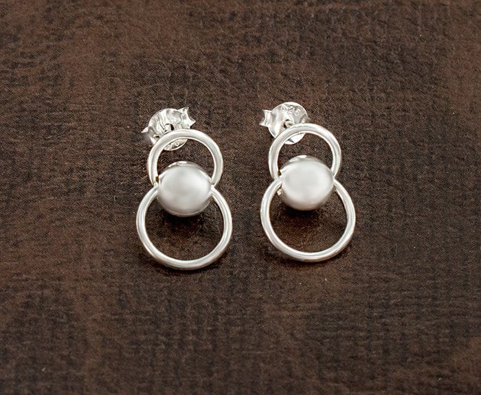 MATERIA Creolen 925 Sterling Silber Mit Kügelchen 20mm 30mm Ohrringe Ringe Damen