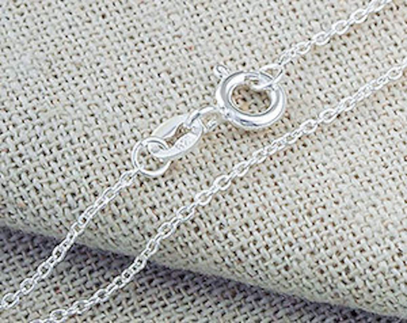 16 Inches of 925 Sterling Silver Fine Cable Chain Necklace Etsy