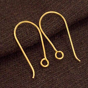 2 pairs of 925 Sterling Silver Gold Vermeil Style Earwires 11x19 mm. :vm1054